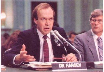Hansen giving testimony before the US Congress in 1988